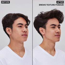 REDKEN BREWS TEXTURE POMADE BEFORE AND AFTER