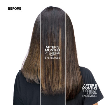 EXTREME LENGTH LEAVE-IN TREATMENT WITH BIOTIN BEFORE AND AFTER