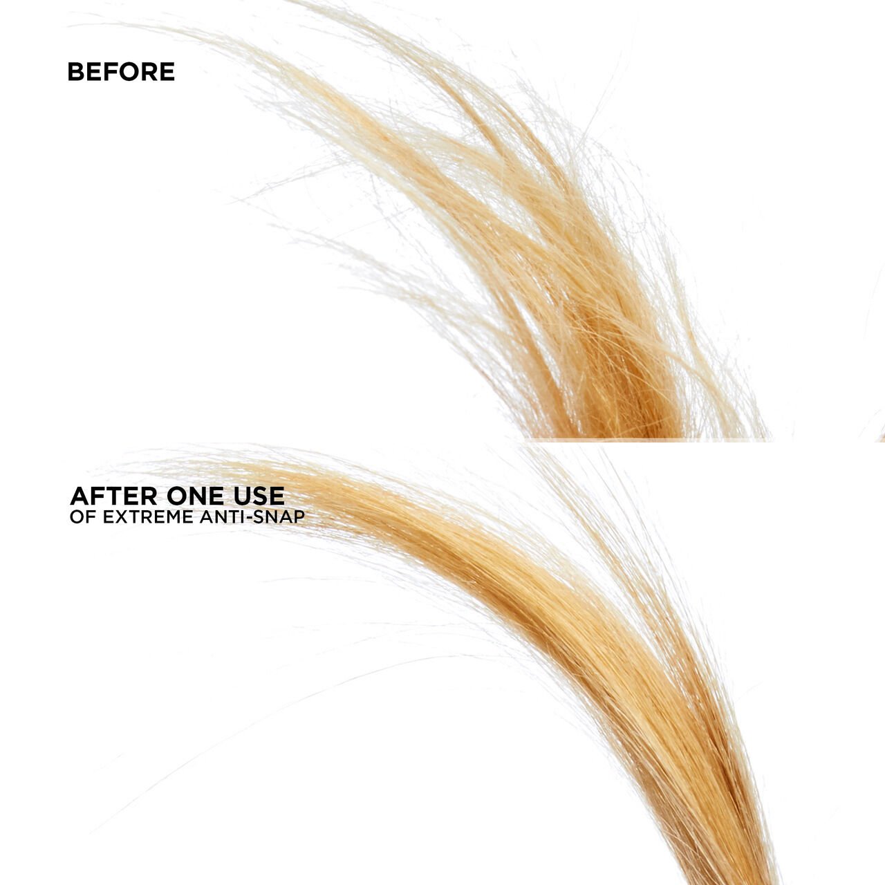 EXTREME ANTI-SNAP ANTI-BREAKAGE LEAVE-IN TREATMENT BEFORE AND AFTER HAIR ENDS