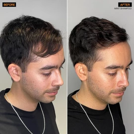 REDKEN BREWS MINT SHAMPOO BEFORE AND AFTER