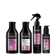 Redken Acidic Color Gloss Hair Shine Bundle of Shampoo, Conditioner and Naked Gloss Lightweight Shine Oil