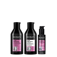 Redken Acidic Color Gloss Hair Shine Trio of Shampoo, Conditioner and Naked Gloss Lightweight Shine Oil bundle