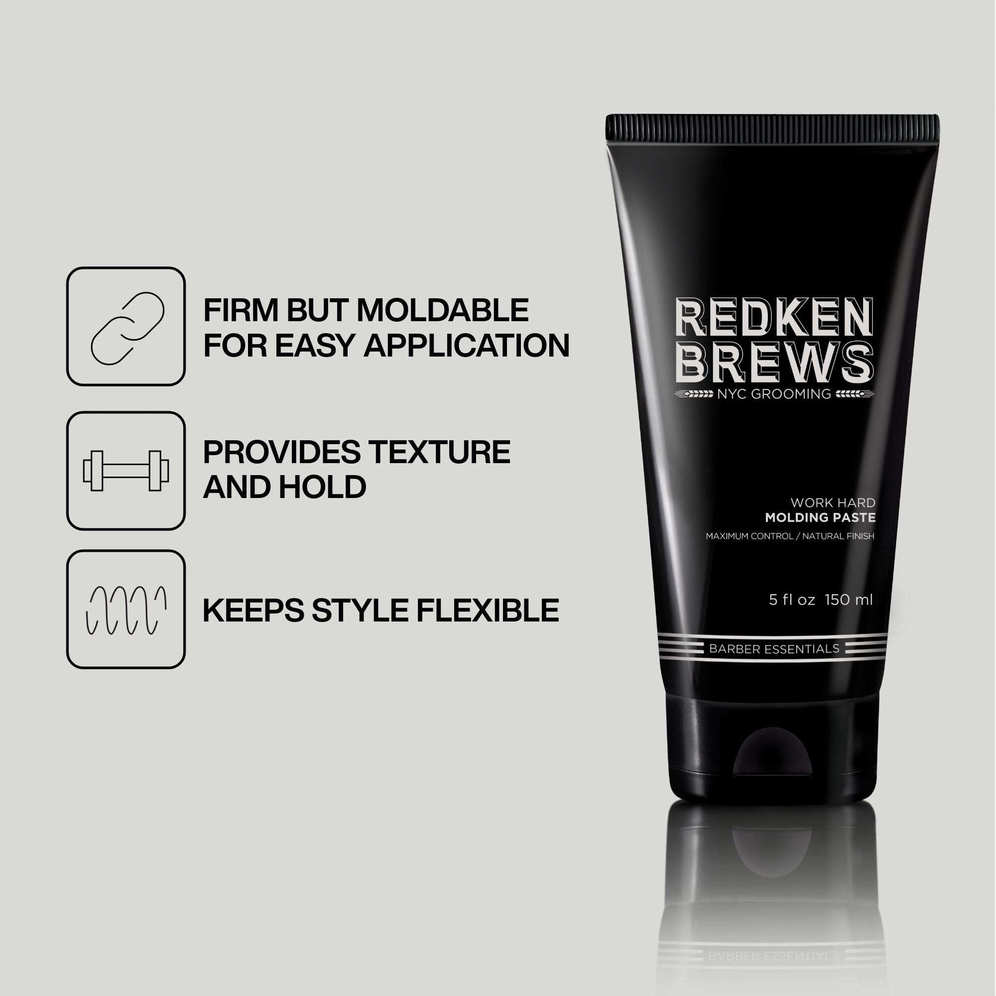 Work Hard Strong Hold Hair Molding Paste For Men Redken