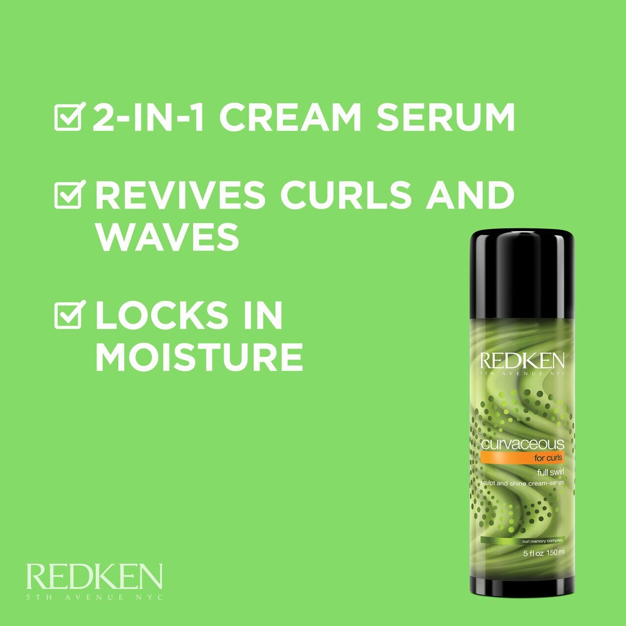 Curvaceous Full Swirl Curly & Wavy Hair Cream Serum Redken