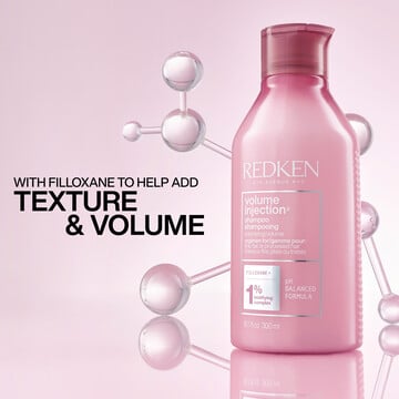 VOLUME INJECTION SHAMPOO FOR VOLUMIZING AND TEXTURIZING FLAT THINNING HAIR