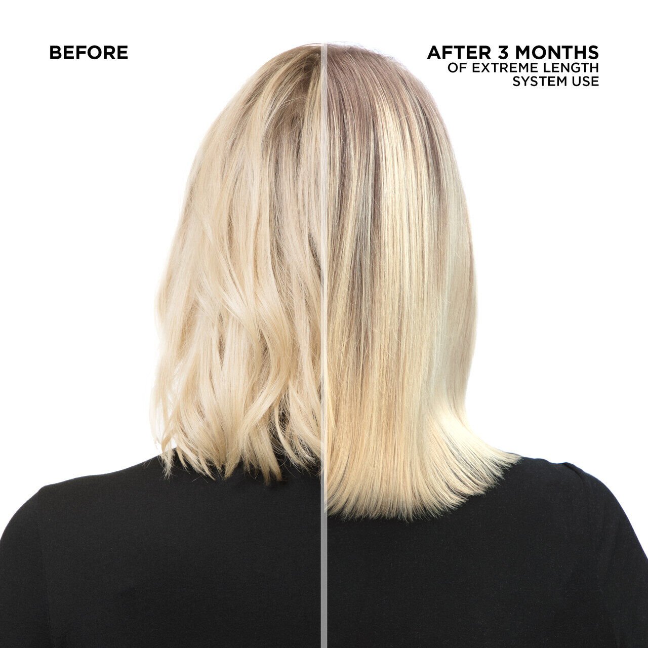 EXTREME LENGTH LEAVE-IN TREATMENT WITH BIOTIN BEFORE AND AFTER