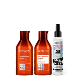 Frizz Dismiss Shampoo, Conditioner and One United Leave-In Conditioner Set