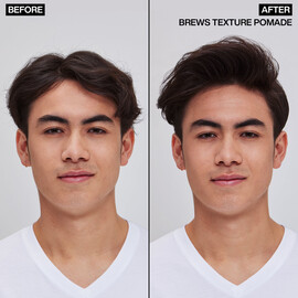 REDKEN BREWS TEXTURE POMADE BEFORE AND AFTER