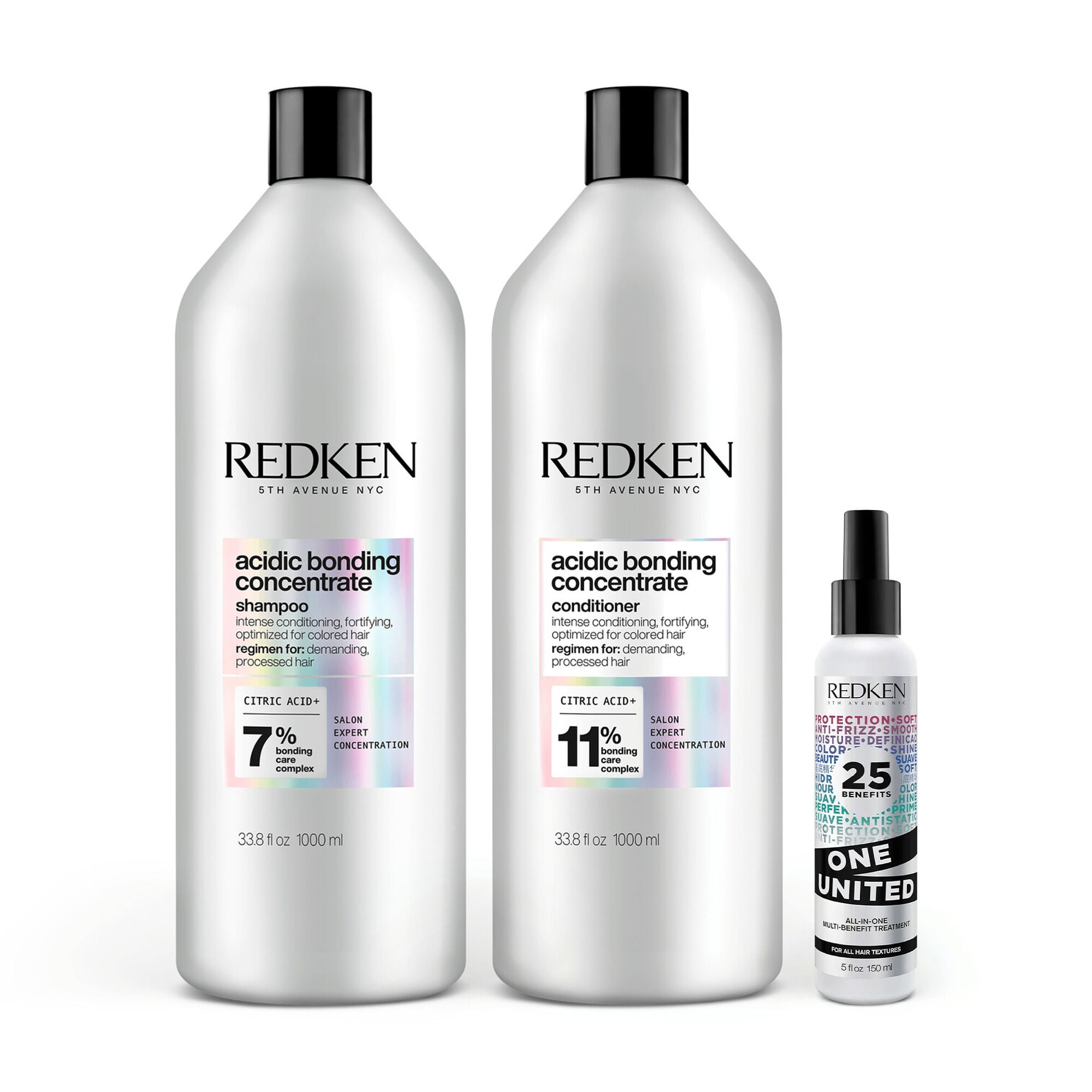 Acidic Bonding Concentrate Shampoo, Conditioner and One-United Leave-In Conditioner Set