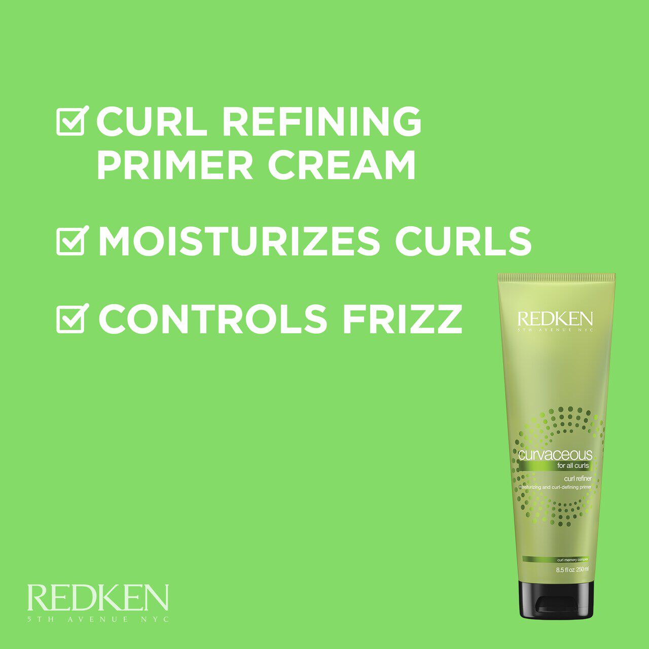 Curvaceous Curl Refiner Primer for Curly, Wavy Hair Redken