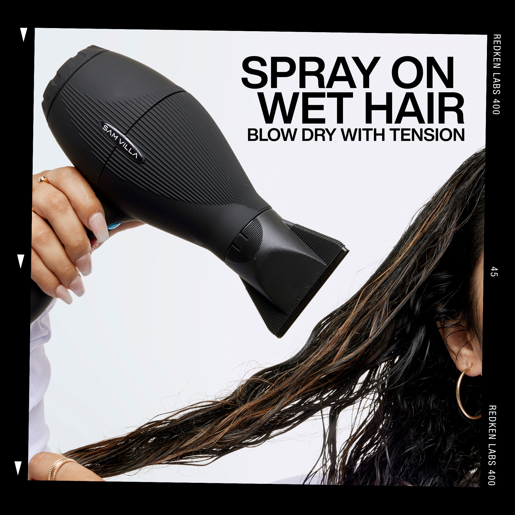 Spray Spray Smooth on wet hair and blow try with tension for best results
