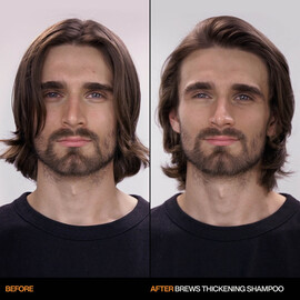 REDKEN BREWS THICKENING SHAMPOO BEFORE AND AFTER