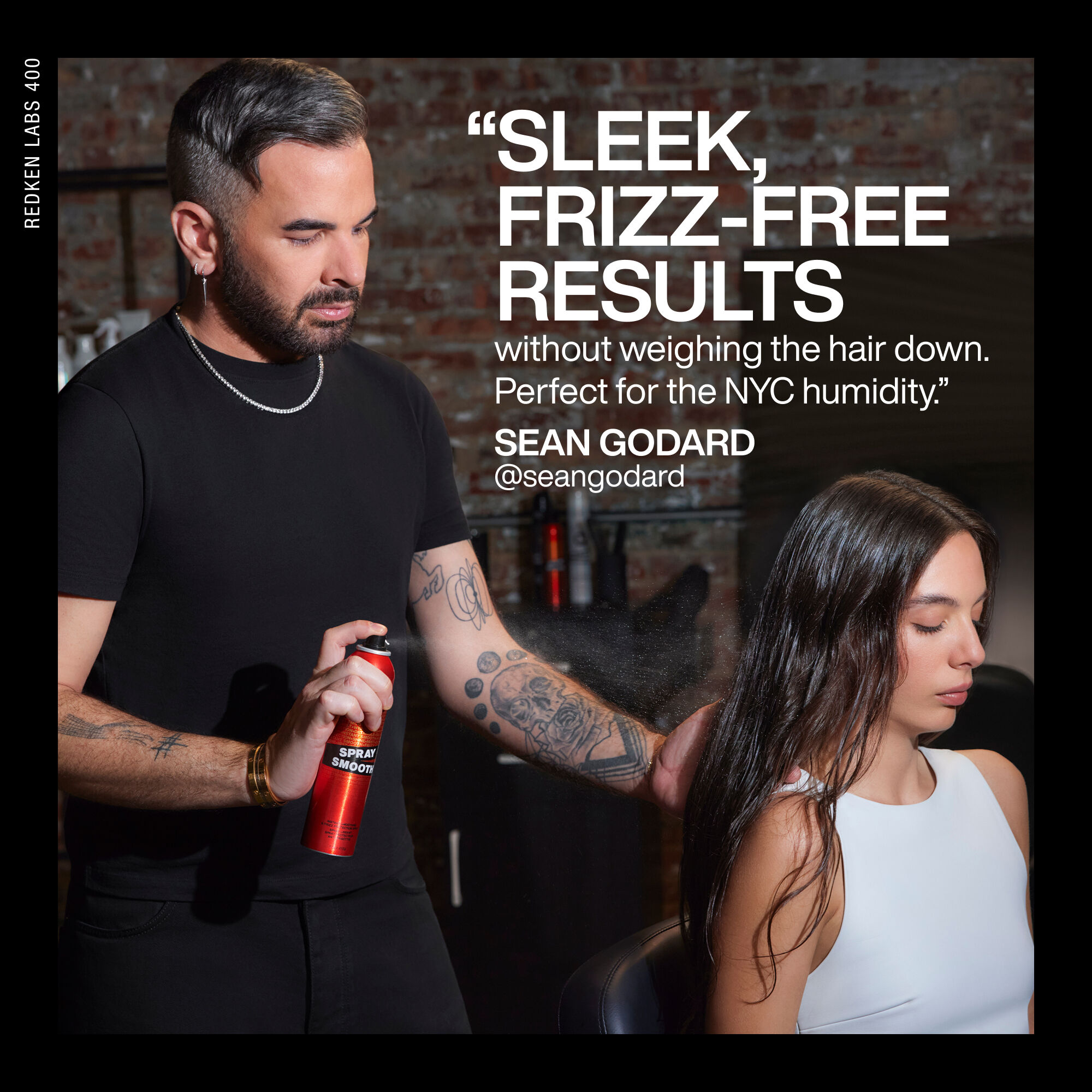 Redken Pro Stylist Sean Godard recommends Spray Smooth for Sleek, Frizz-Free hair