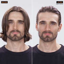 REDKEN BREWS DISHEVEL FIBER CREAM BEFORE AND AFTER