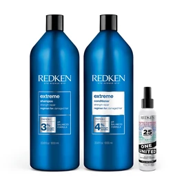 Redken Extreme Shampoo, Conditioner and One United Leave-In Conditioner Repair Set