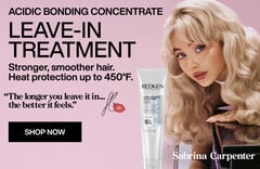 Redken x Sabrina Carpenter: Acidic Bonding Concentrate is Sabrina's go-to for stronger, smoother hair.