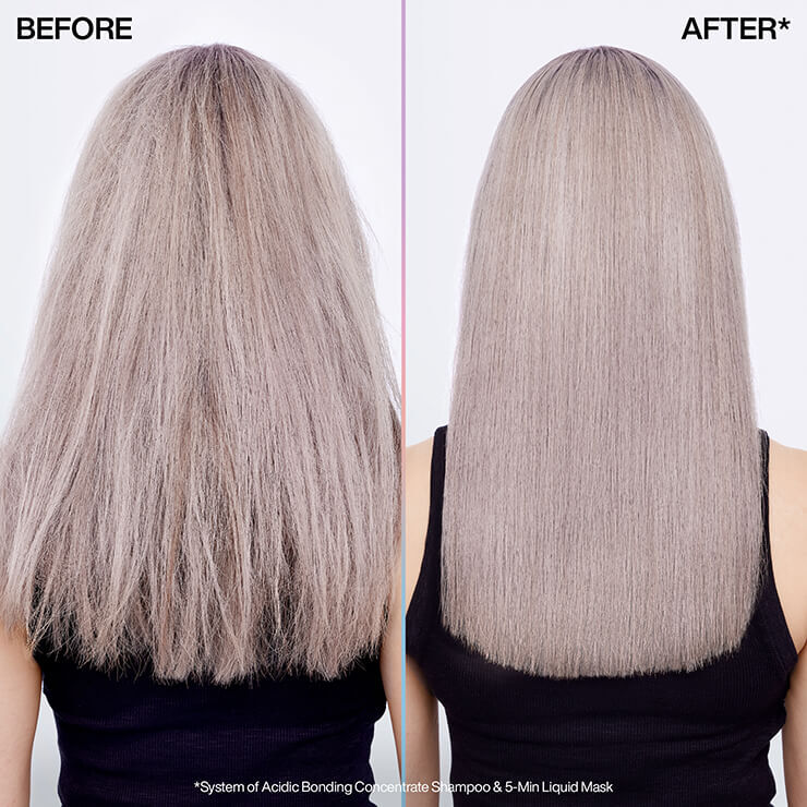 Before and After Shampoo and mask blonde hair