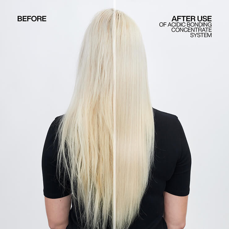 Before and After Allie damaged blonde hair