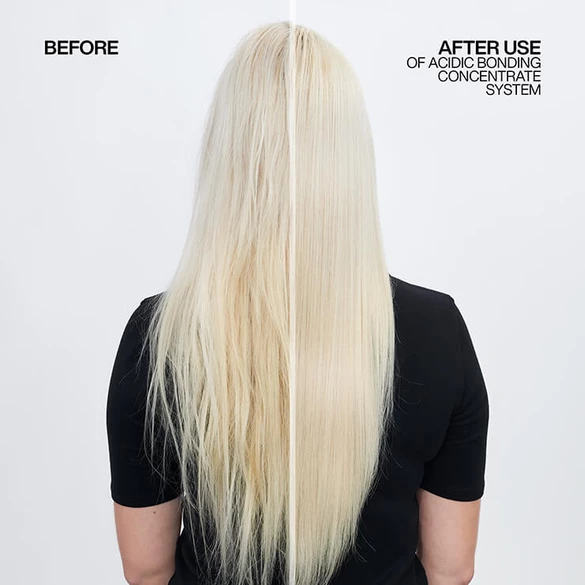 Before and After Allie damaged blonde hair