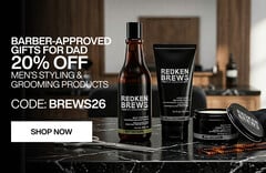 20% off men's styling and grooming products with code: BREWS26