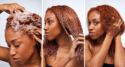 Redken Acidic Bonding Curls Shampoo & Conditioner application for curly red hair