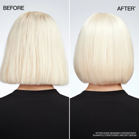 Before and After Allie damaged blonde hair