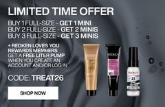 buy 1 full size get 1 mini, buy 2 full size get 2 minis, buy 3 full size get 3 minis