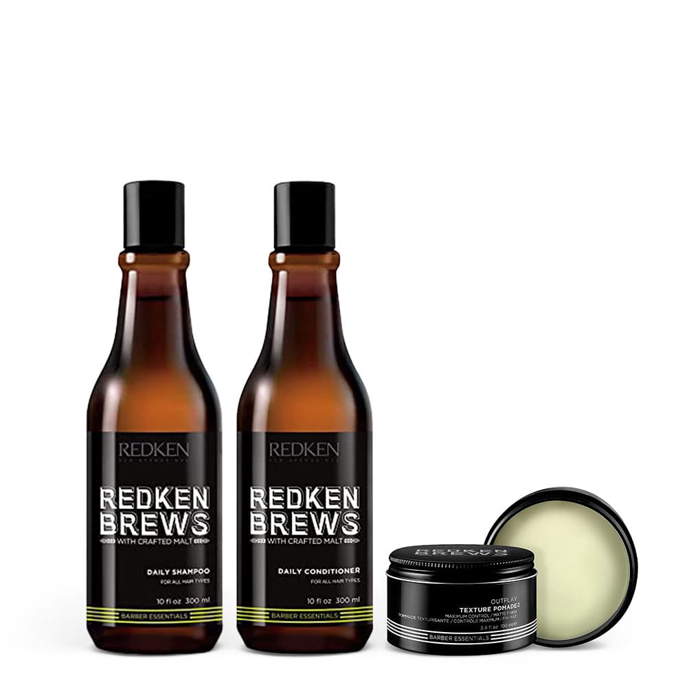 Redken - Mens Wash And Style Set With Texture Pomade Brews 68$