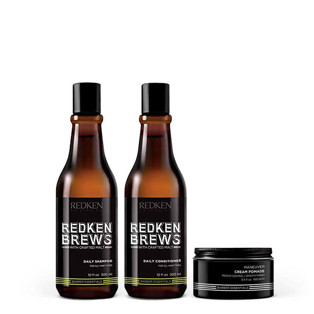 Redken - Brews Mens Wash Style Set Shampoo Cream Pomade 68$