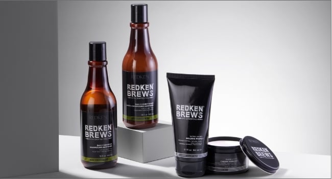 Discover Redken Brews Daily shampoo brew group shot lifestyle