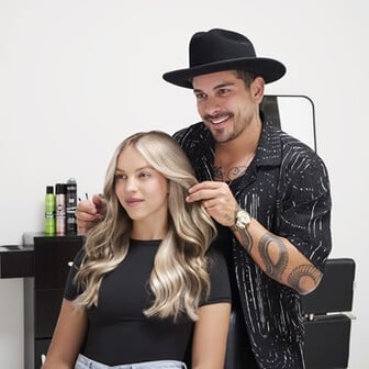 Redken Ambassador Philip Forresto behind the chair find a redken salon near you