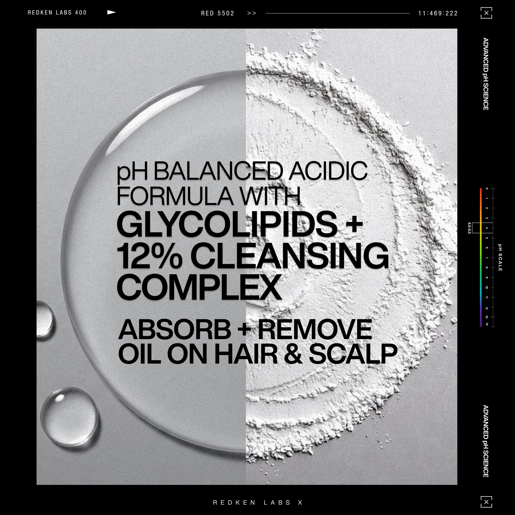 Acidic Cleansing Mist pH balanced acidic formula with glycolipids + 12% cleansing complex