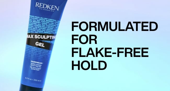Discover Redken Max Sculpting Gel Formulated For Flake Free Hold