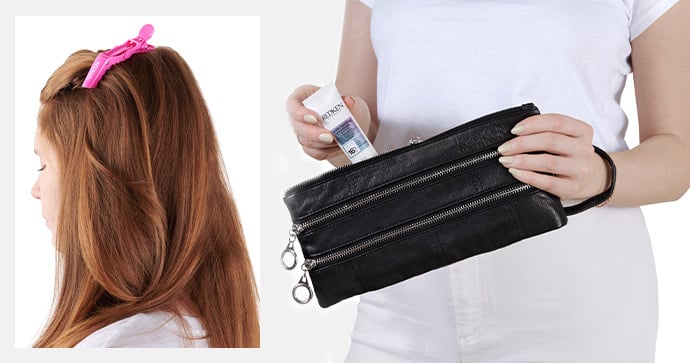 Redken Model Putting Travel Size into travel pouch