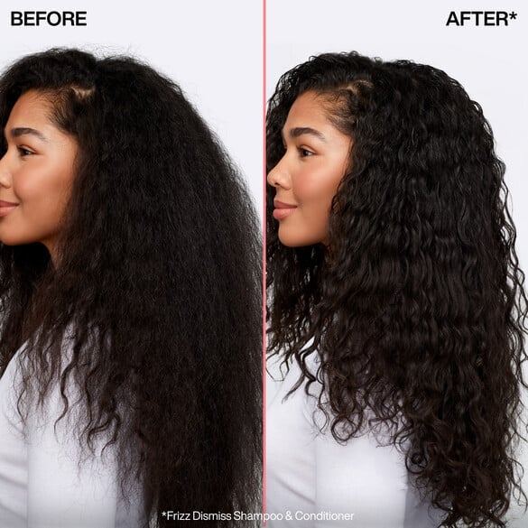 Frizzy Hair Before and After Frizz Dismiss